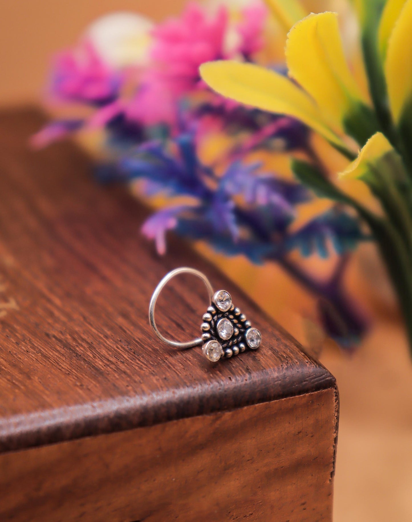 Trinity Spark Silver Nose Pin