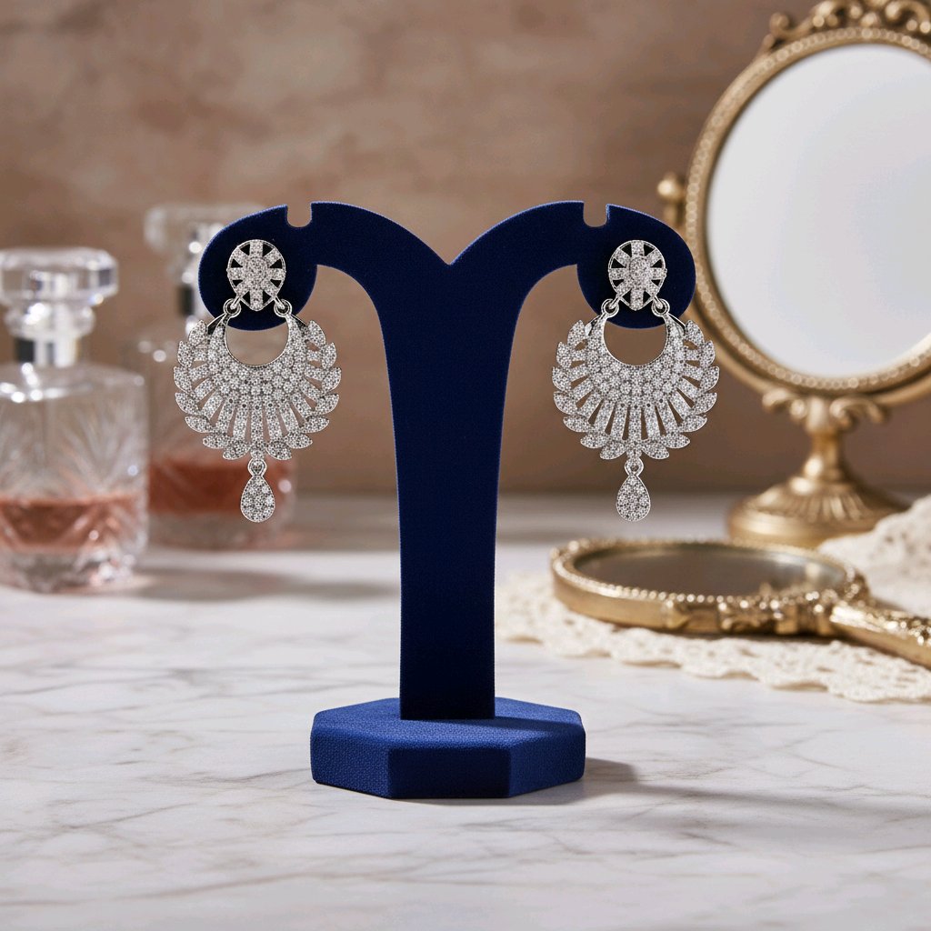 The Luna Grace Silver Chandelier Earrings