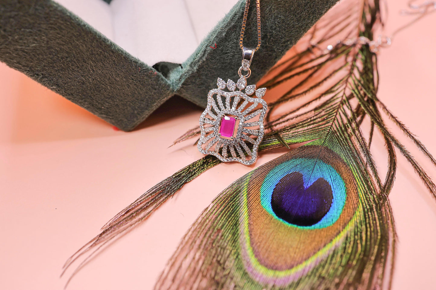 Royal Radiance Ruby Pendant Set