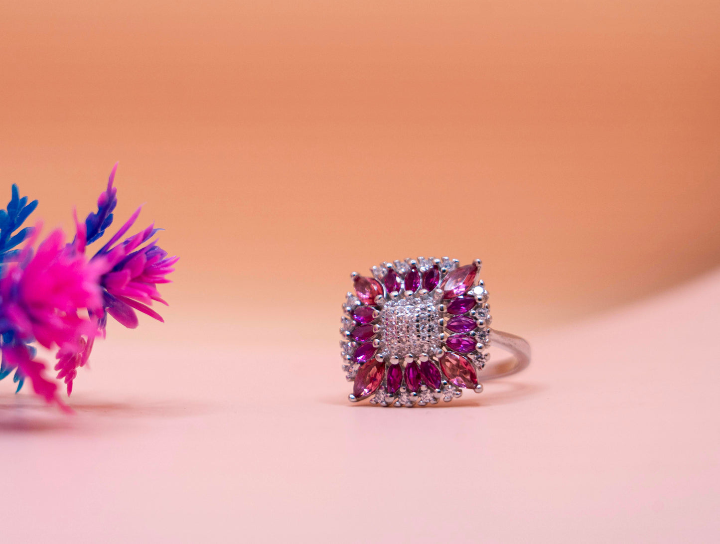 Royal Blush Ruby Statement Ring
