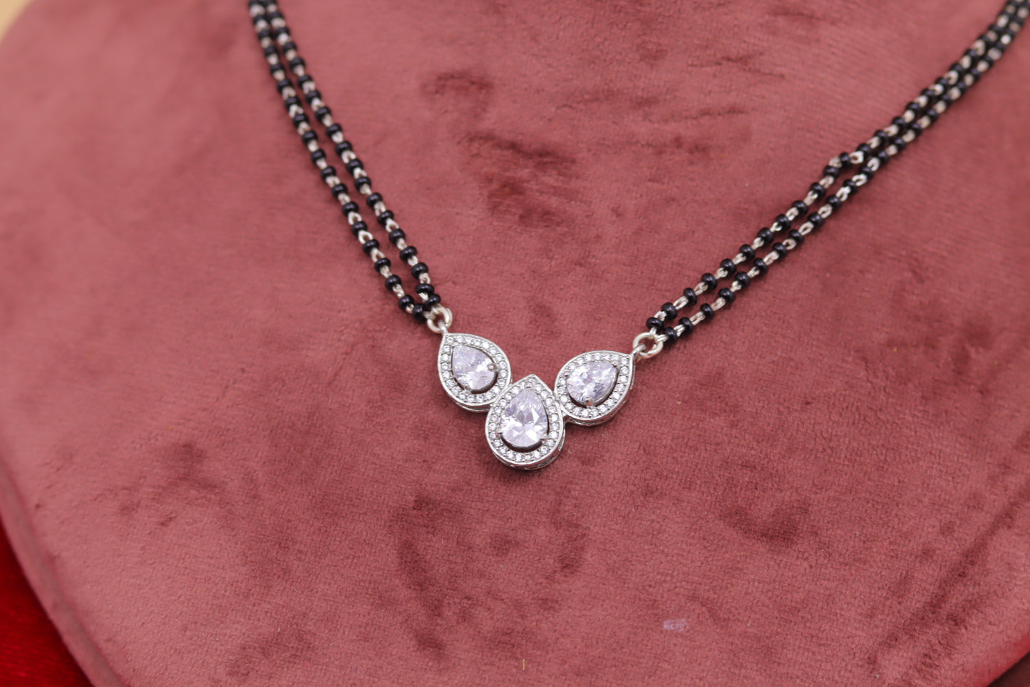 Mangalsutra with Triple Teardrop Pendant