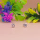Classic Round Crystal Silver Stud Earrings