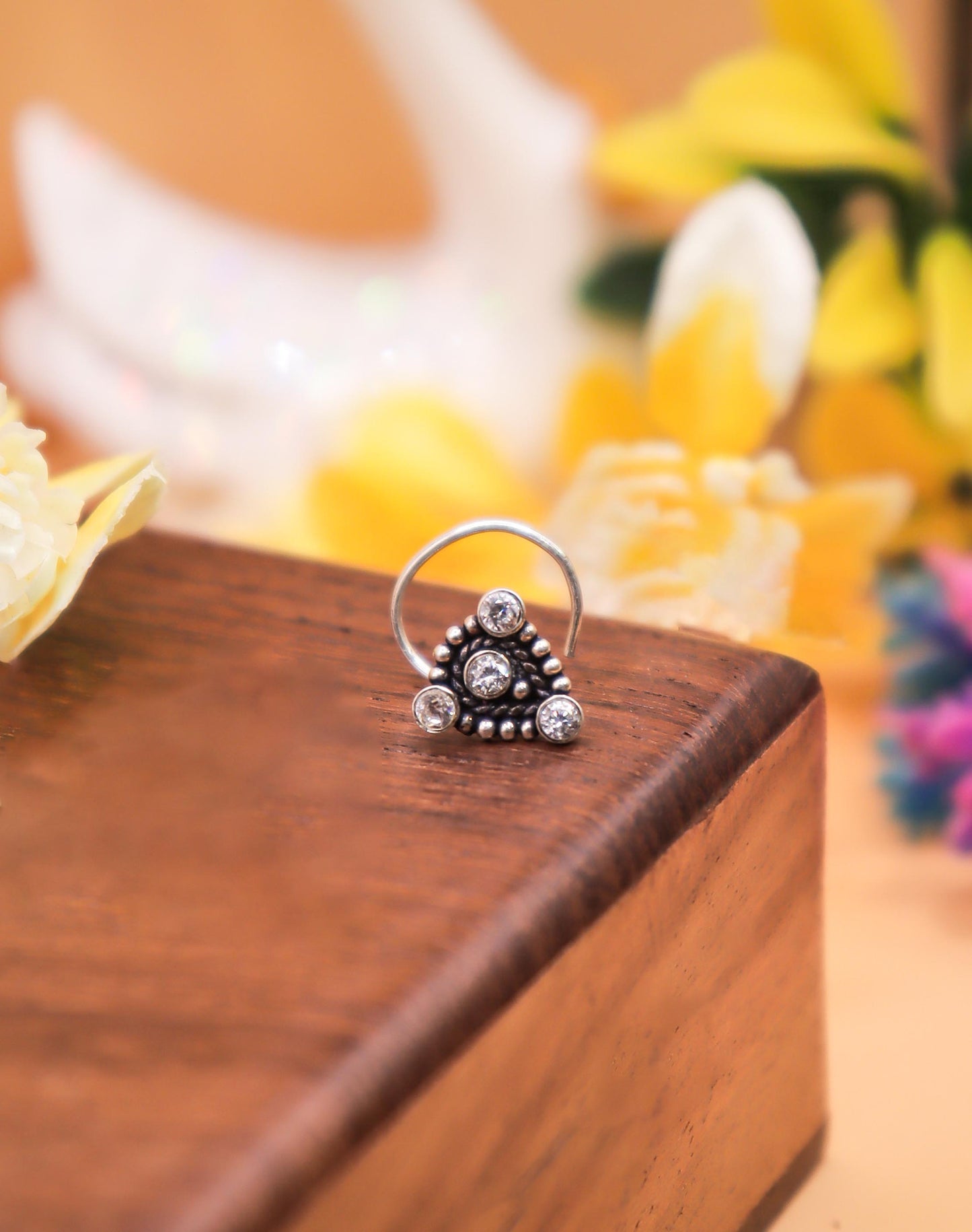 Trinity Spark Silver Nose Pin