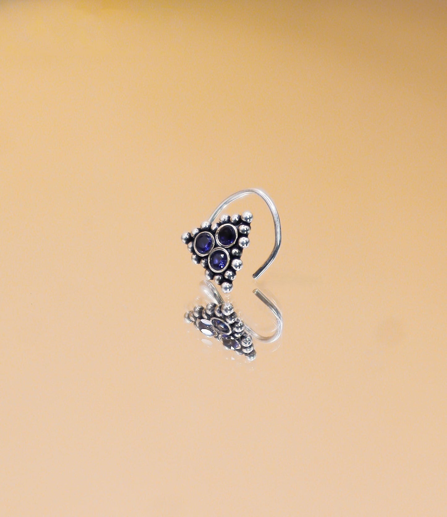 Trio Shine Silver Nose Pin