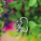 Emerald Bloom Silver Nose Pin