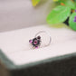Amethyst Glow Silver Nose Pin