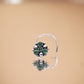 Emerald Bloom Silver Nose Pin