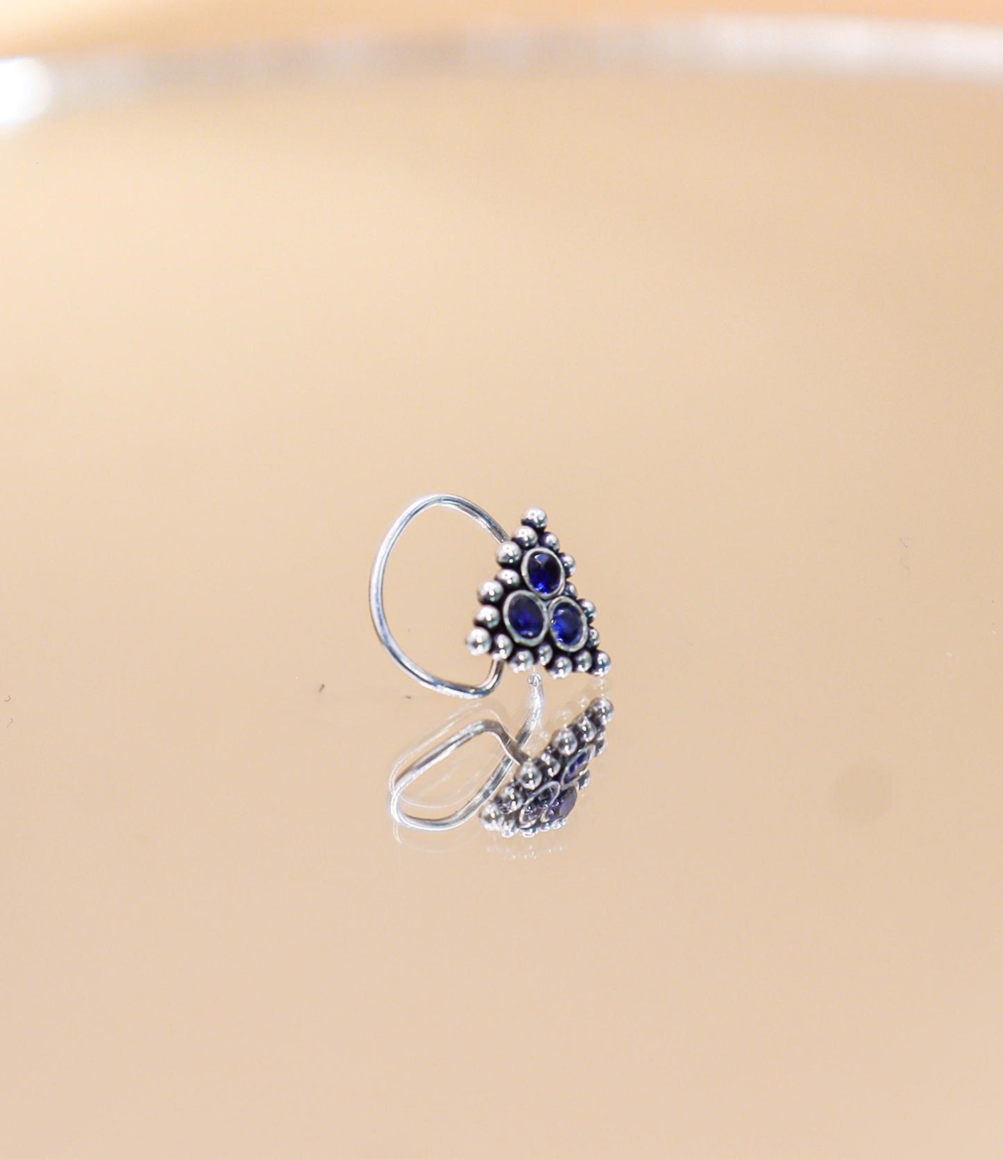 Trio Shine Silver Nose Pin