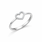 Open Heart Sparkle Silver Ring