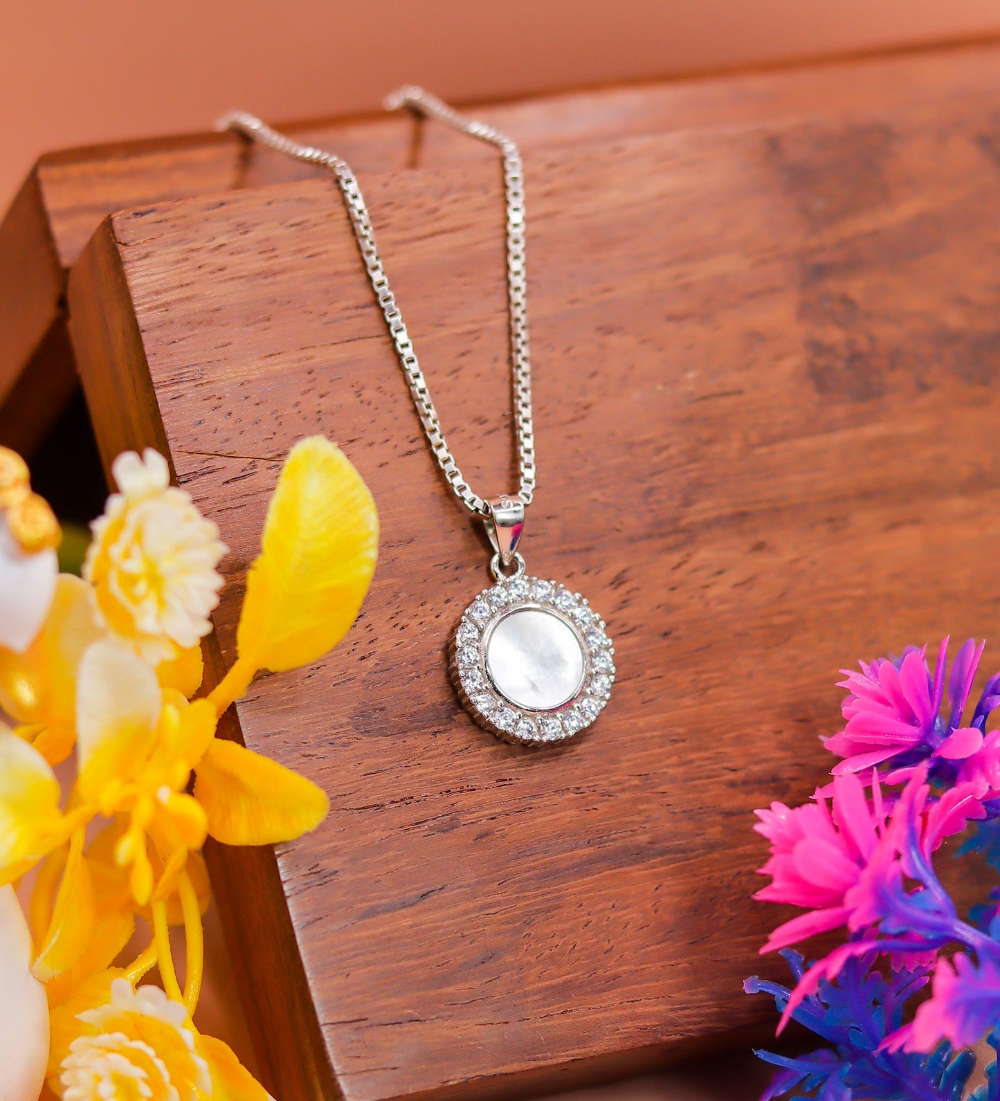 Luna Halo Spark Silver Pendant