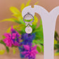 Pearl Drop Bow Silver Stud Earrings