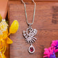 Royal Crescent Ruby Drop Silver Pendant