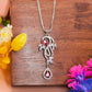 Ruby Vine Elegance Silver Pendant