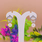Pearl Drop Bow Silver Stud Earrings