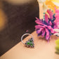Emerald Glow Silver Nose Pin