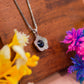 Floral Blue Stone Pendant in 925 Sterling Silver