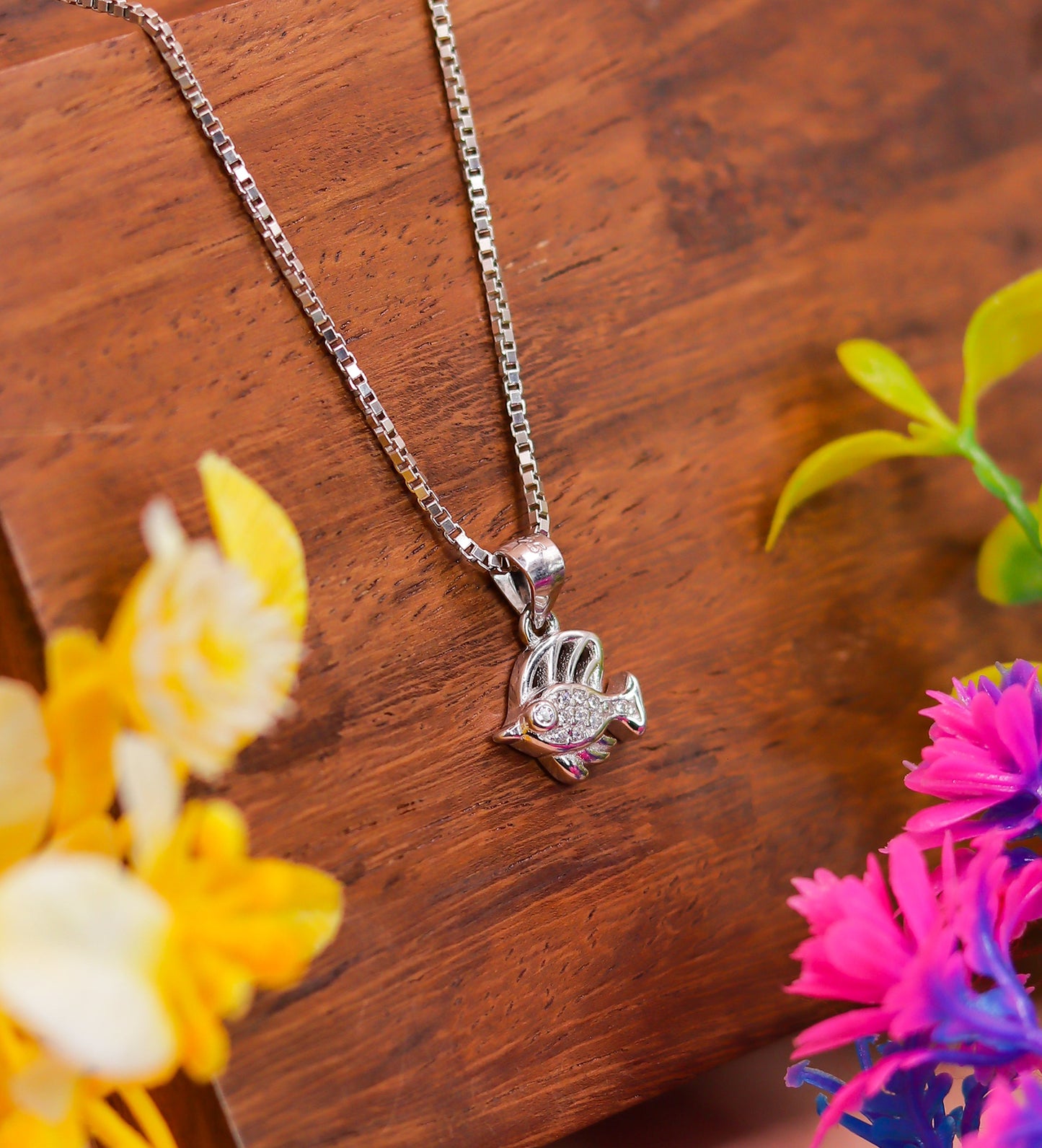 Graceful Fish Silver Pendant