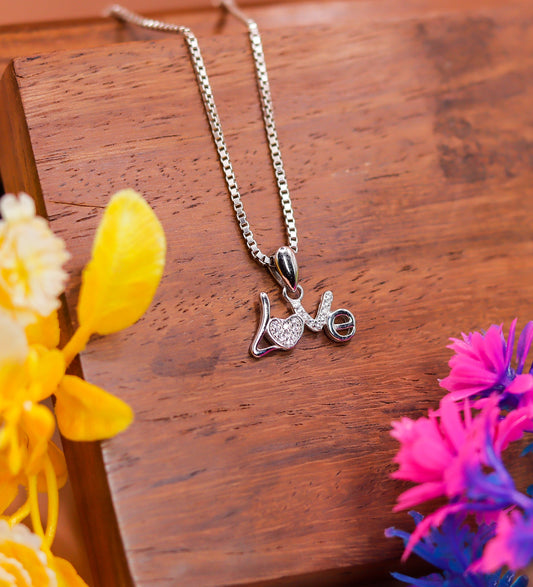 “LOVE” Heart Design 925 Sterling Silver Pendant