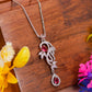 Ruby Vine Elegance Silver Pendant