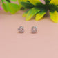 Heart-Shaped Crystal Silver Stud Earrings