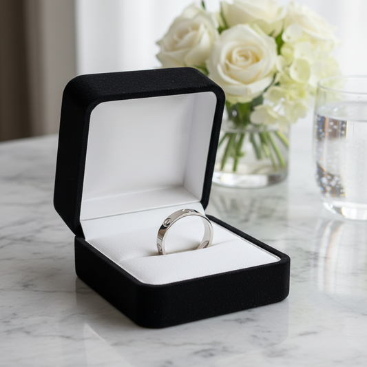 Men’s Classic Screw-Design Band Ring – Premium Silver Finish