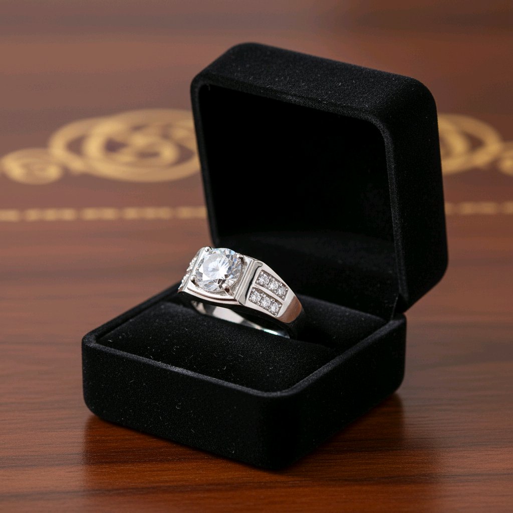 Men’s Premium Silver Solitaire Ring – Luxury Statement Design
