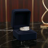 Geometric Stone-Set Silver Statement Ring