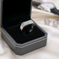 Men’s Rectangular Silver Ring – Modern Diamond-Look Design