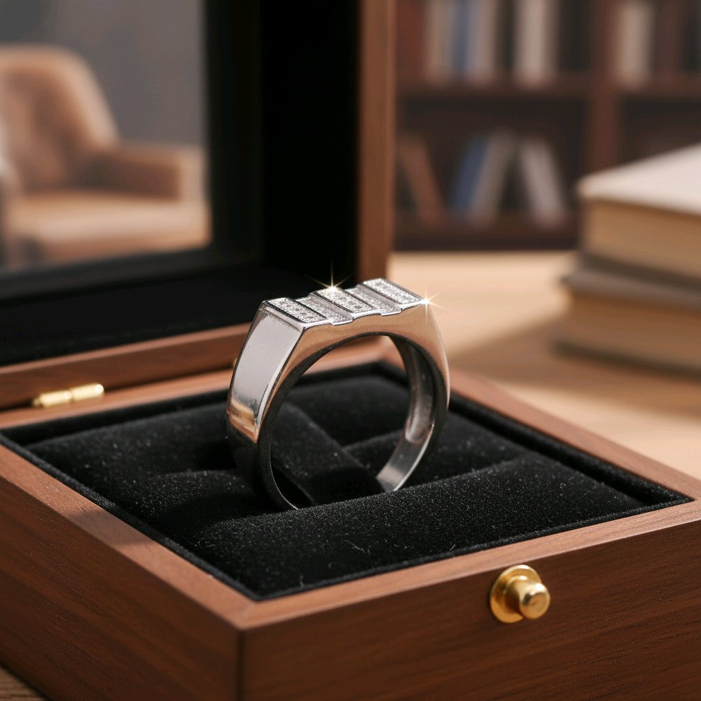 Executive Row-Set Silver Statement Ring