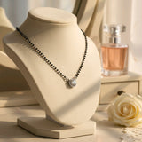 Silver Mangalsutra with Solitaire Charm