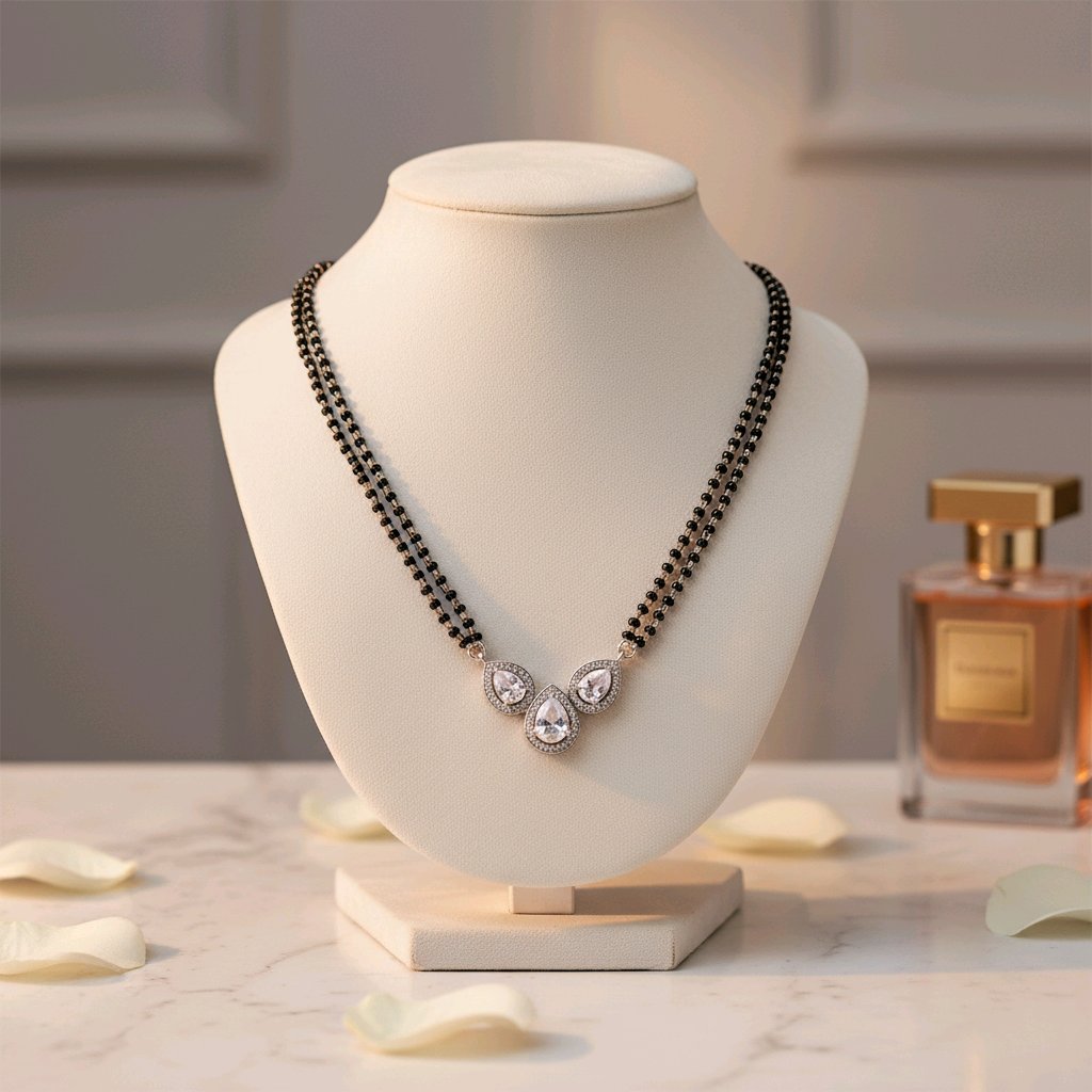 Mangalsutra with Triple Teardrop Pendant