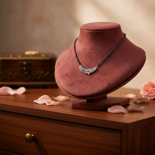 Black Beads Diamond Butterfly Mangalsutra