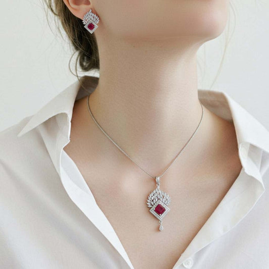Royal Ruby Crest Pendant Set