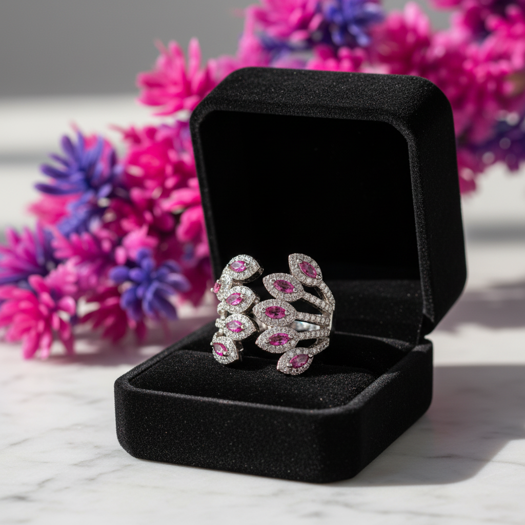 Royal Petal Pink Statement Ring
