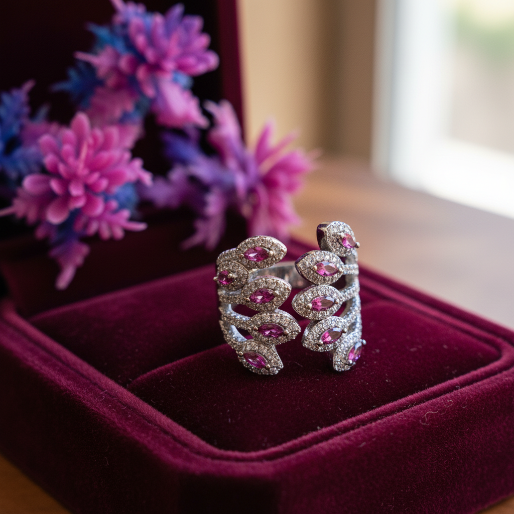Royal Petal Pink Statement Ring