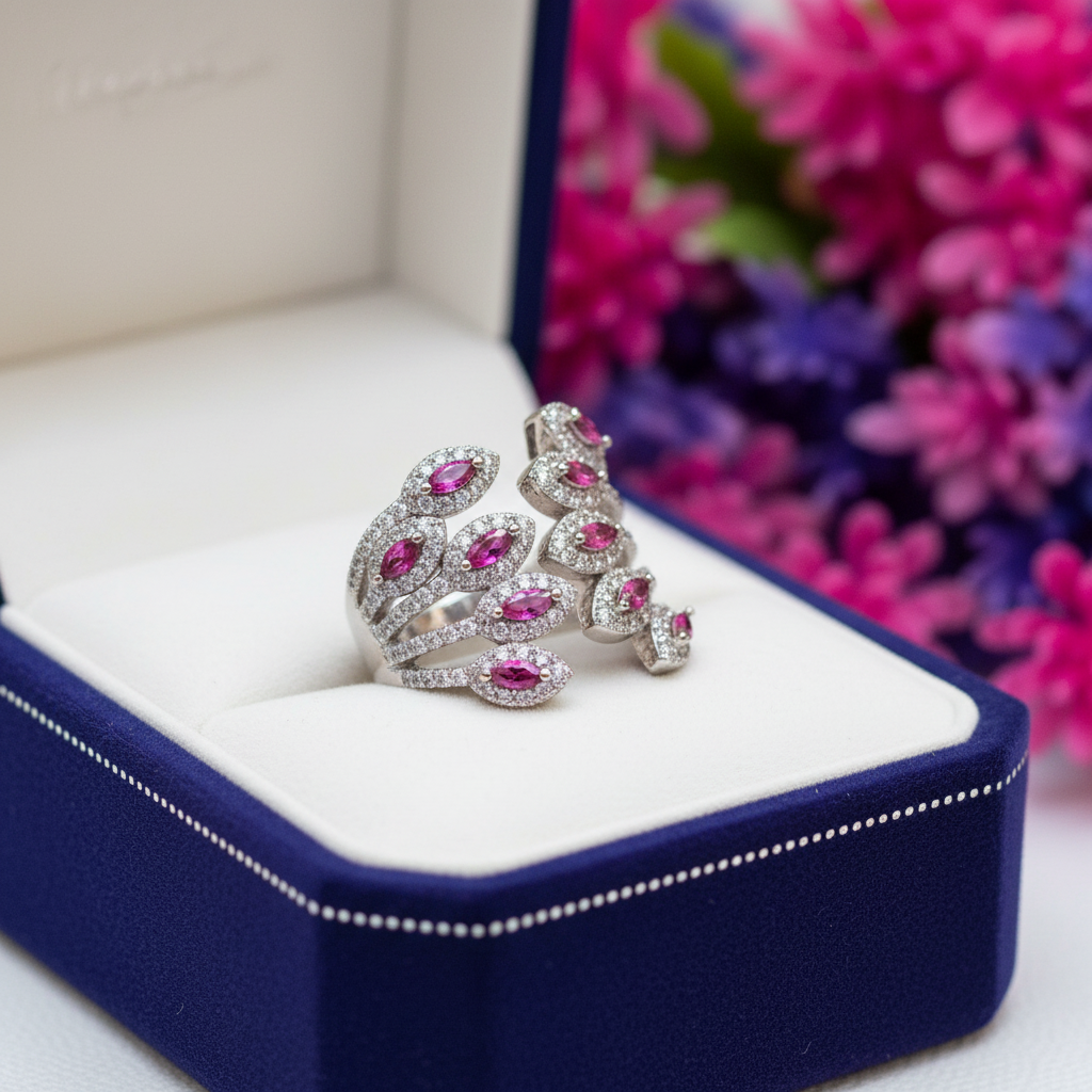 Royal Petal Pink Statement Ring