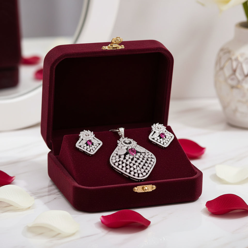 Ruby Royale Majesty Pendant Set
