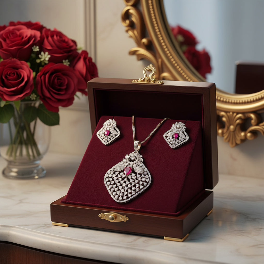 Ruby Royale Majesty Pendant Set