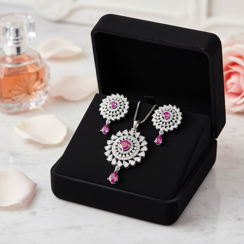 Radiant Bloom Pendant Set