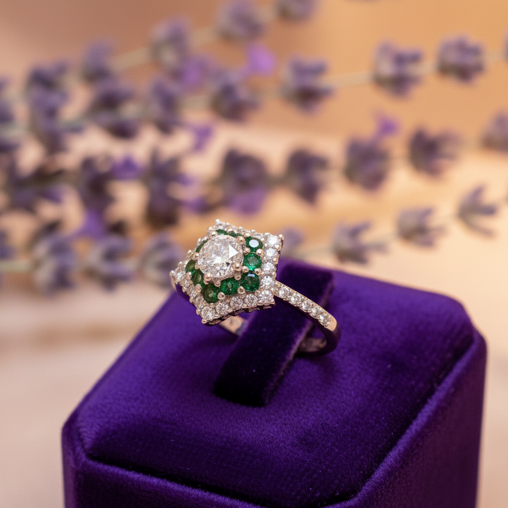 Emerald Halo Prestige Ring