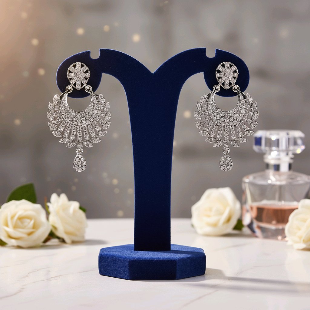 The Luna Grace Silver Chandelier Earrings