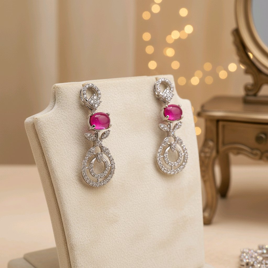 The Crimson Halo Grace Silver Earrings