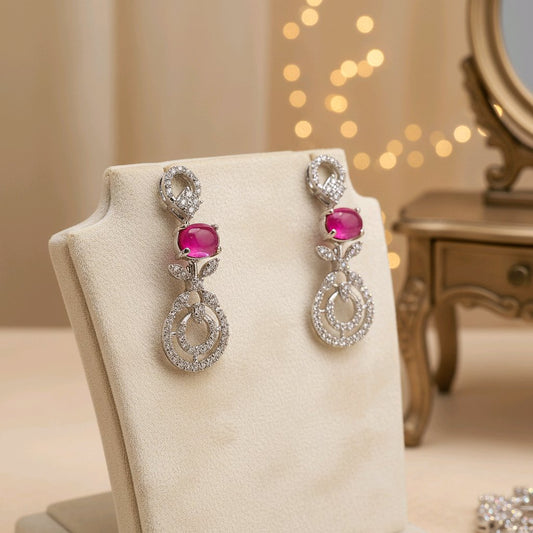 The Crimson Halo Grace Silver Earrings