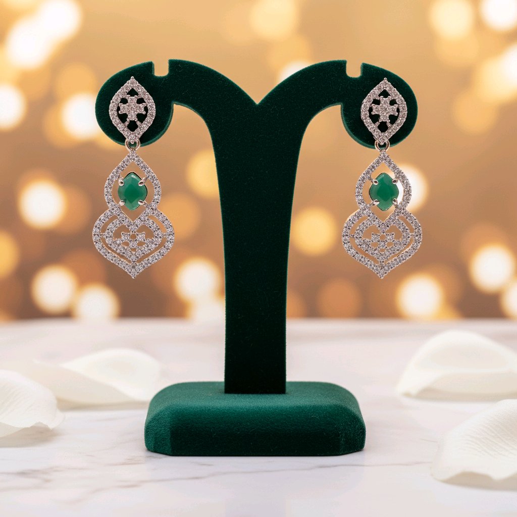 The Emerald Grace Vintage Drop Earrings