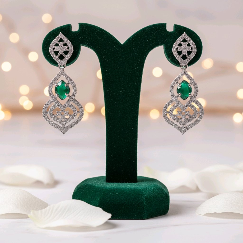 Elegant Emerald Drop Earrings