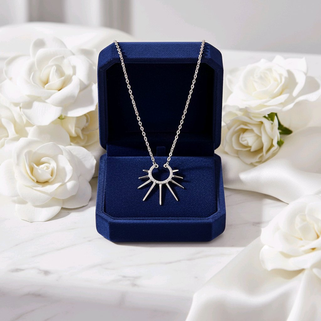 The Celestial Sunray Silver Chain Pendant