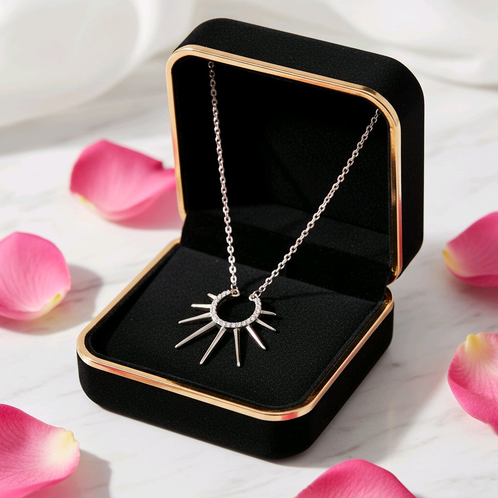The Celestial Sunray Silver Chain Pendant