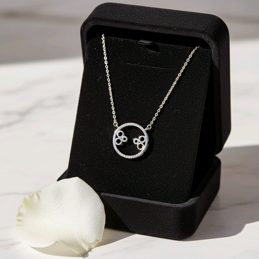 Trinity Petal Halo chain pendant