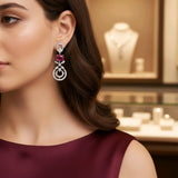 The Crimson Halo Grace Silver Earrings