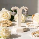 Ivory Bloom Silver Drop Earrings